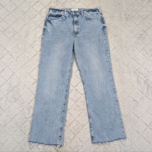 Frame Jeans Womens 31 Blue Richlake Le Jane High Rise Straight Baggy Cotton